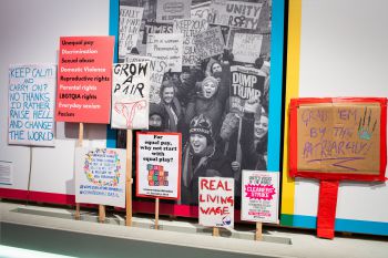 Women's Rights placards at British Library exhibition