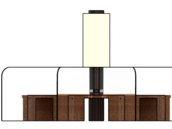 Carodesk - side view of furniture design Jan 2021 for Student Centre by Product Design students