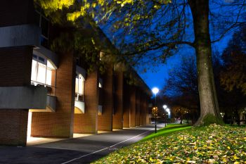 Pevensey 1 building at night