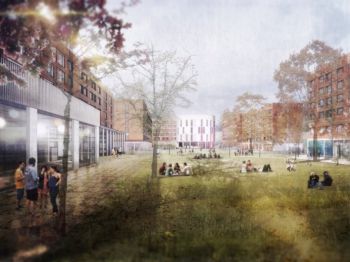 Impression of new North Court looking north