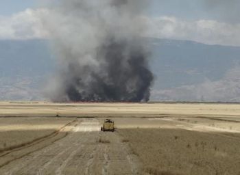 Fires during harvesting in the Idleb Governorate