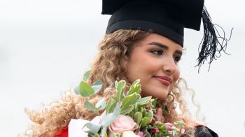Student in a Graduation gown