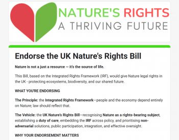 Endorse the UK Natures Rights Bill