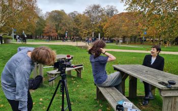 Digital Media Creators interviewing Caroline Lucas