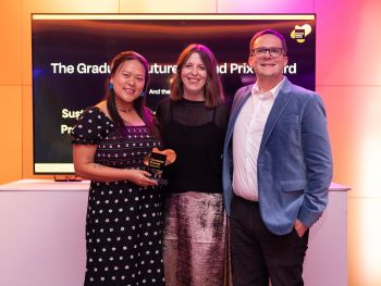 Receiving the awards at the Graduate Futures Institute's awards ceremony in Nottingham
