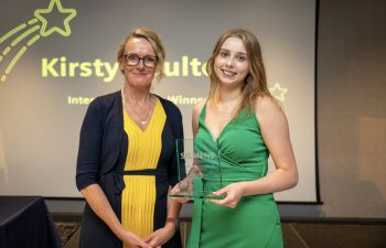 Kirsty receives her 'Intern of the Year' award