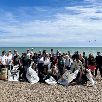 Maighsi on a beach clean as part of her internship