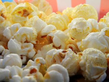 Close up image of popcorn