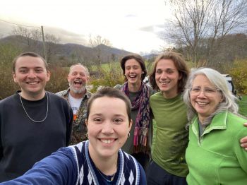 Theo Smith with local people they met during their time at UNC Asheville
