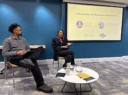 Bud Johnston and Dr Joanna Abeyie MBE CC