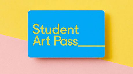 Student Art Pass on pink and yellow background