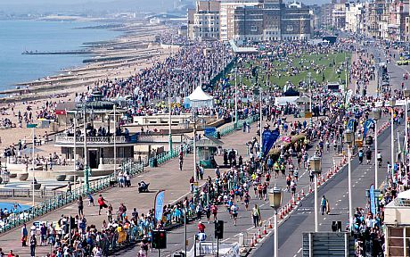 Aerial view of the Brighton Marathon