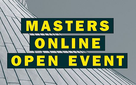 Graphic that says Masters online open event