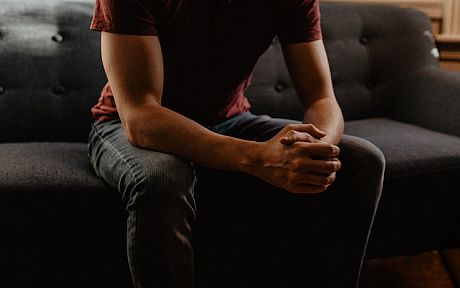 Young man on sofa