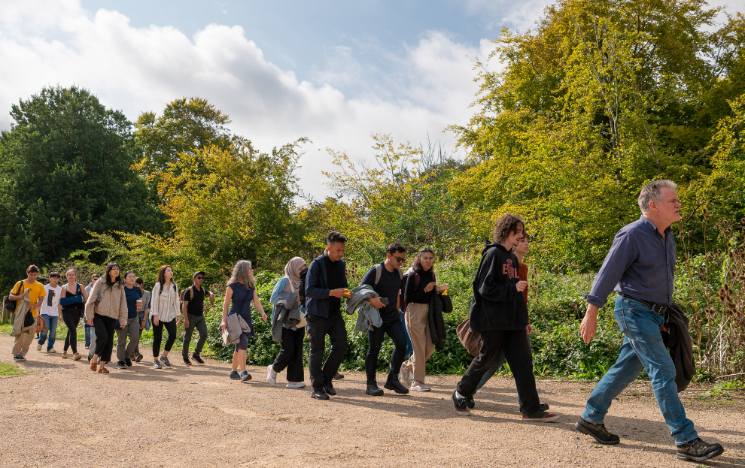 Students on a sustainability walk