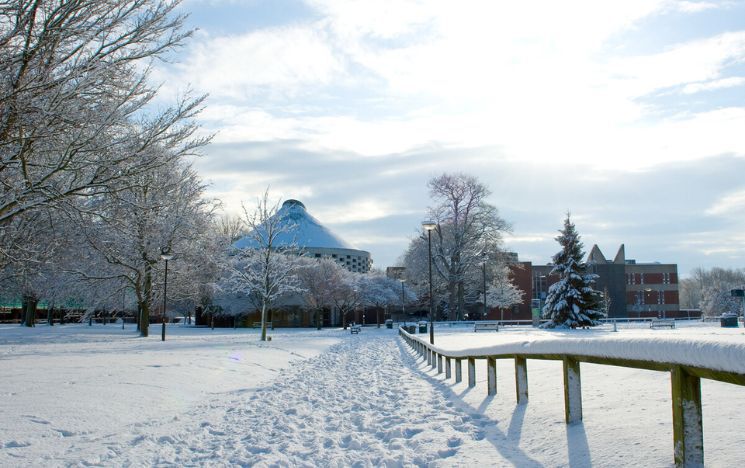 Library Square in the snow