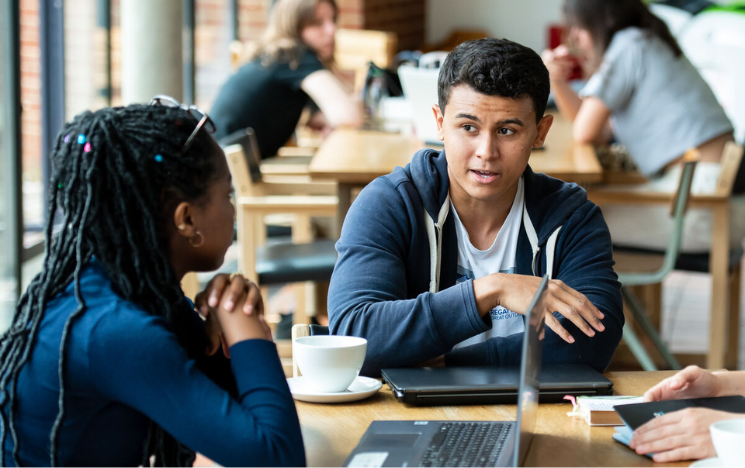 Two students chatting