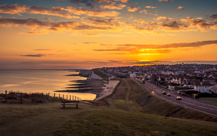 A view of Saltdean at sunset