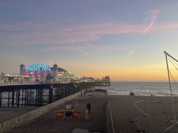 Brighton pier in the evening